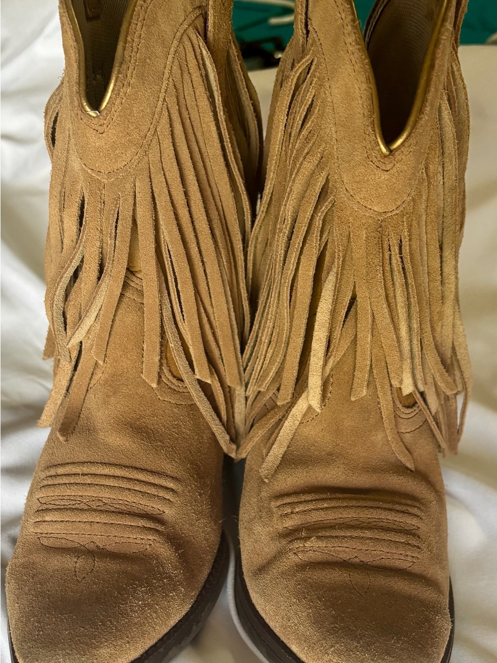 Ariat Brown Leather Fringe Western Cowboy Boots Size kids 2.5